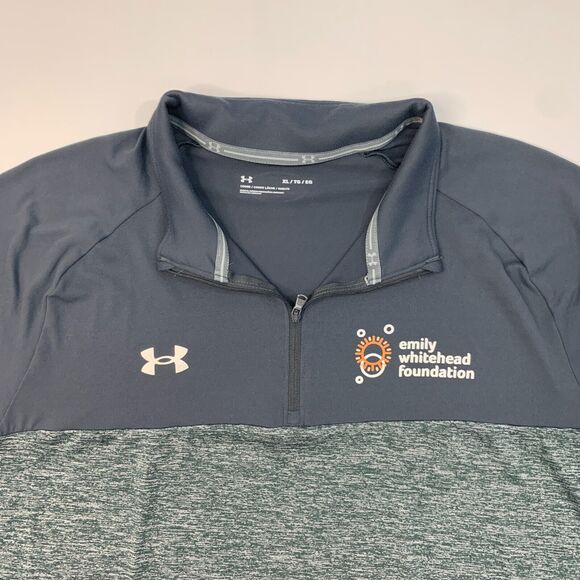 Under Armour Polo Shirt Mens XL Extra Large Gray Quarter Zip Performance Golf - Picture 3 of 10
